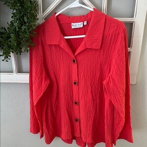 Habitat Women's Red Button-Up Top